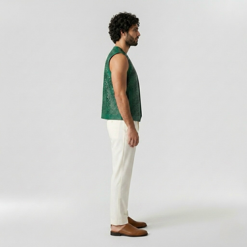 Laser-Cut Open Front Vest