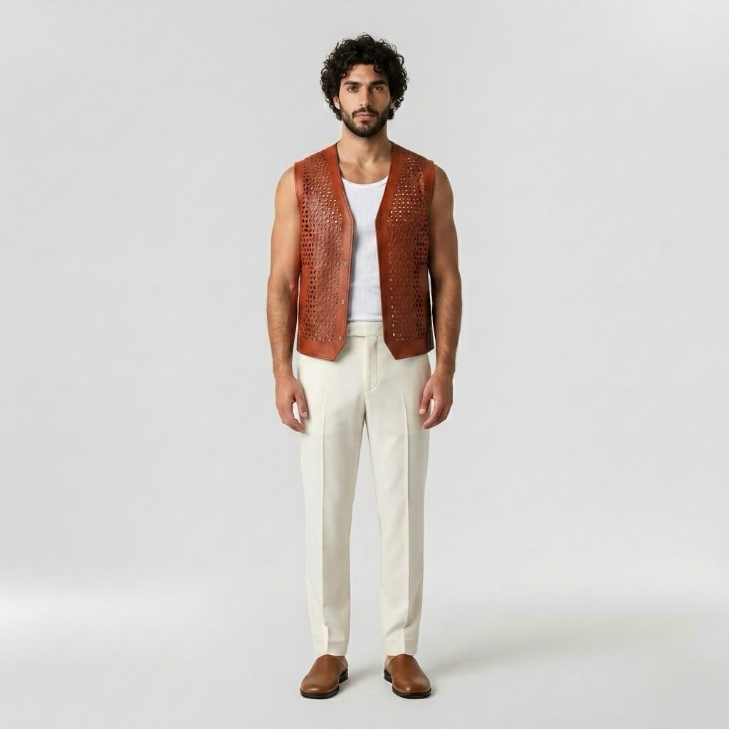Laser-Cut Open Front Vest
