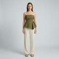 Structured Peplum Strapless Top