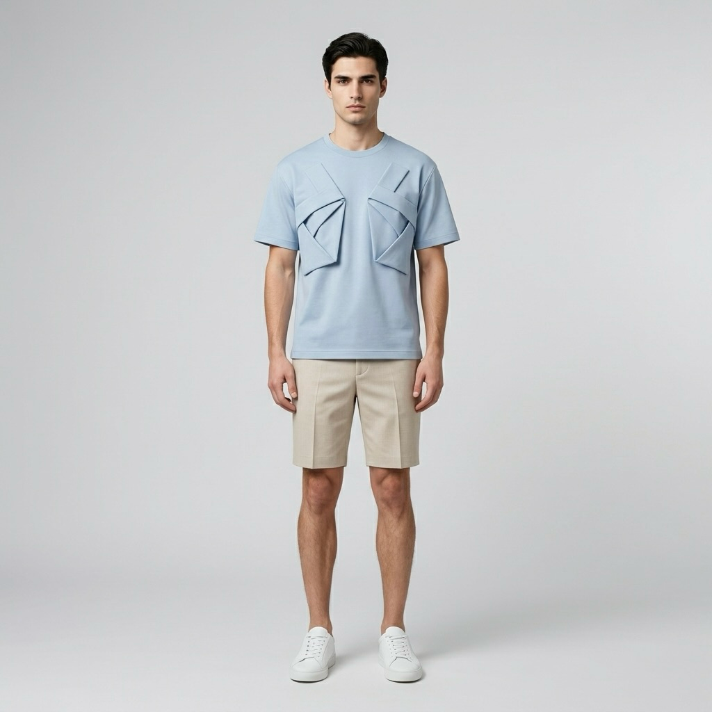 Architectural Fold Detail T-Shirt