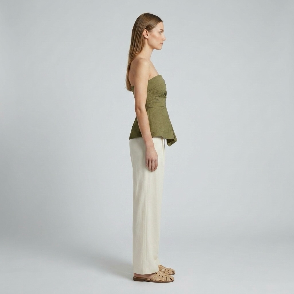 Structured Peplum Strapless Top