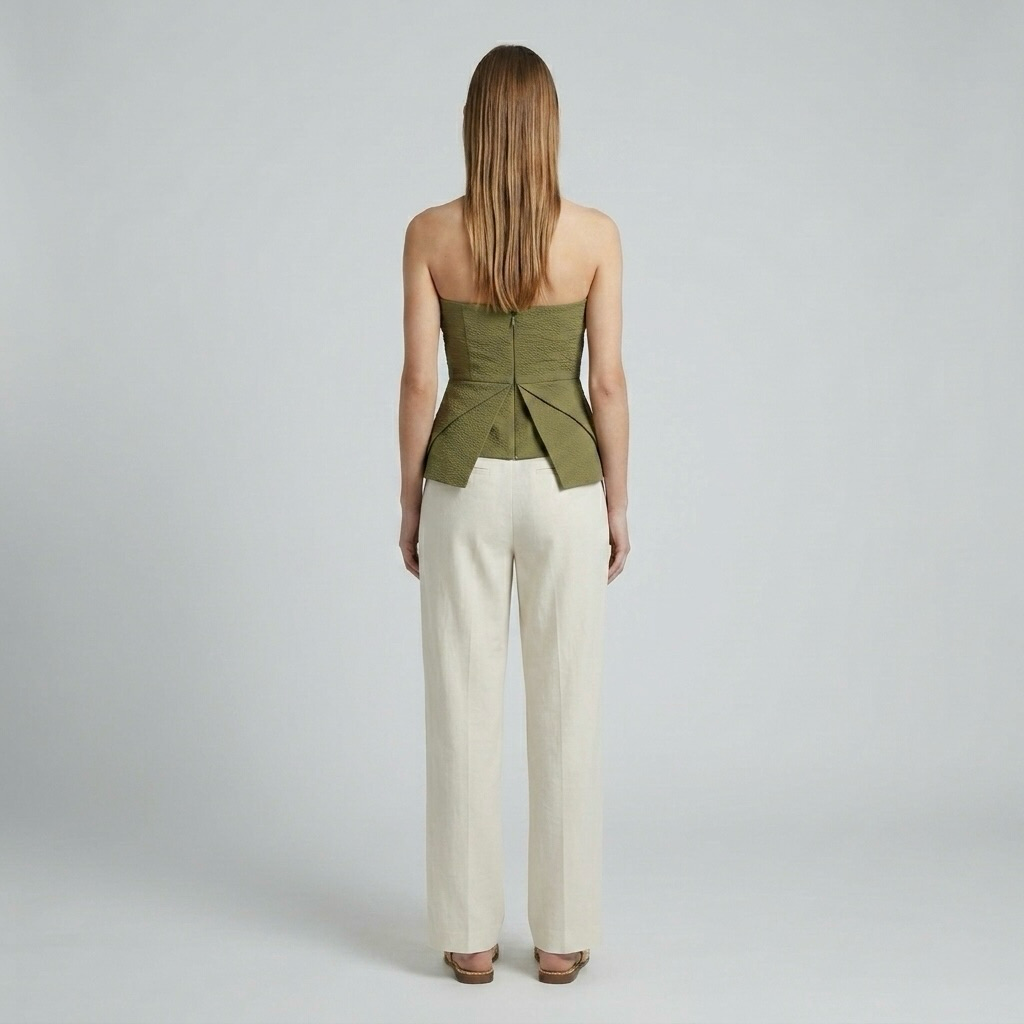 Structured Peplum Strapless Top