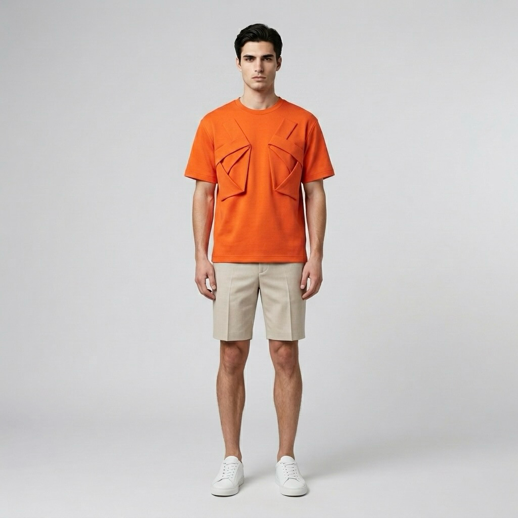 Architectural Fold Detail T-Shirt