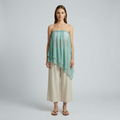 Asymmetric Chiffon Overlay Strapless Top
