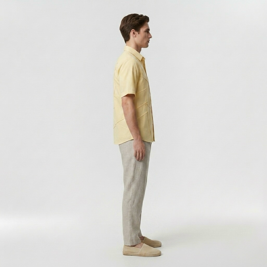 Geometric Seam Resort Shirt