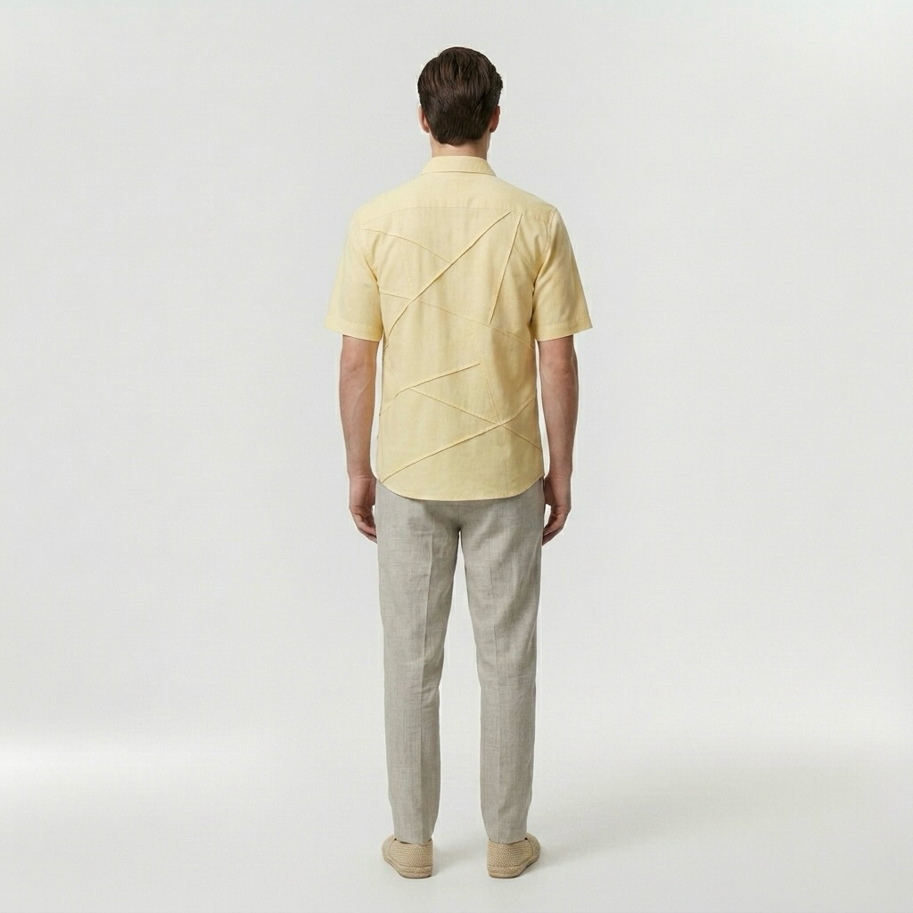 Geometric Seam Resort Shirt
