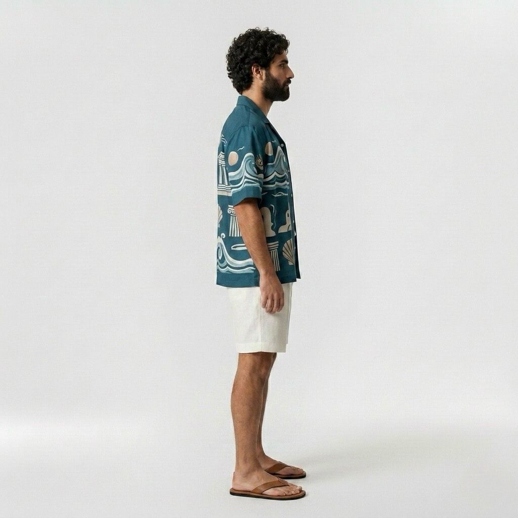 Mediterranean Resort Print Shirt