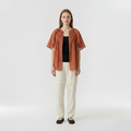 Amber Breeze Pleated Chiffon Cape Top