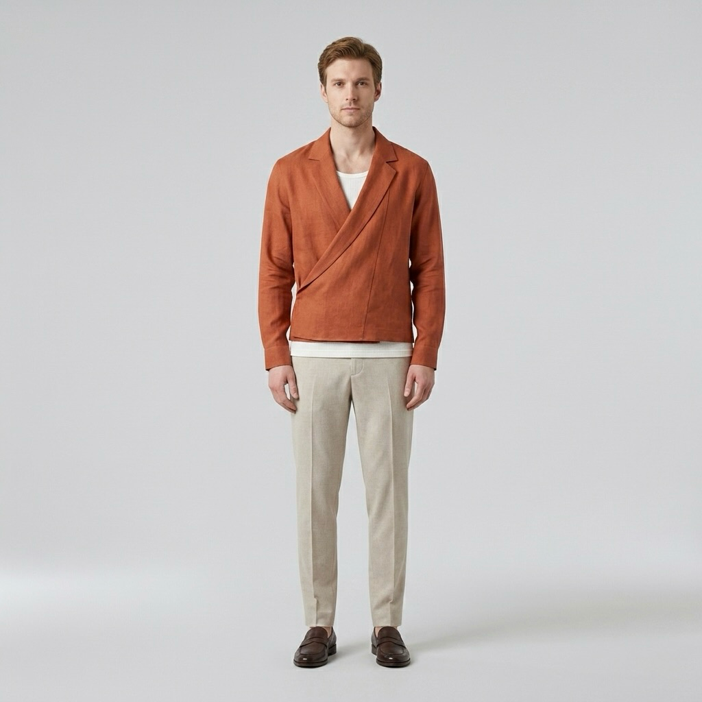 Wrap Front Tailored Jacket