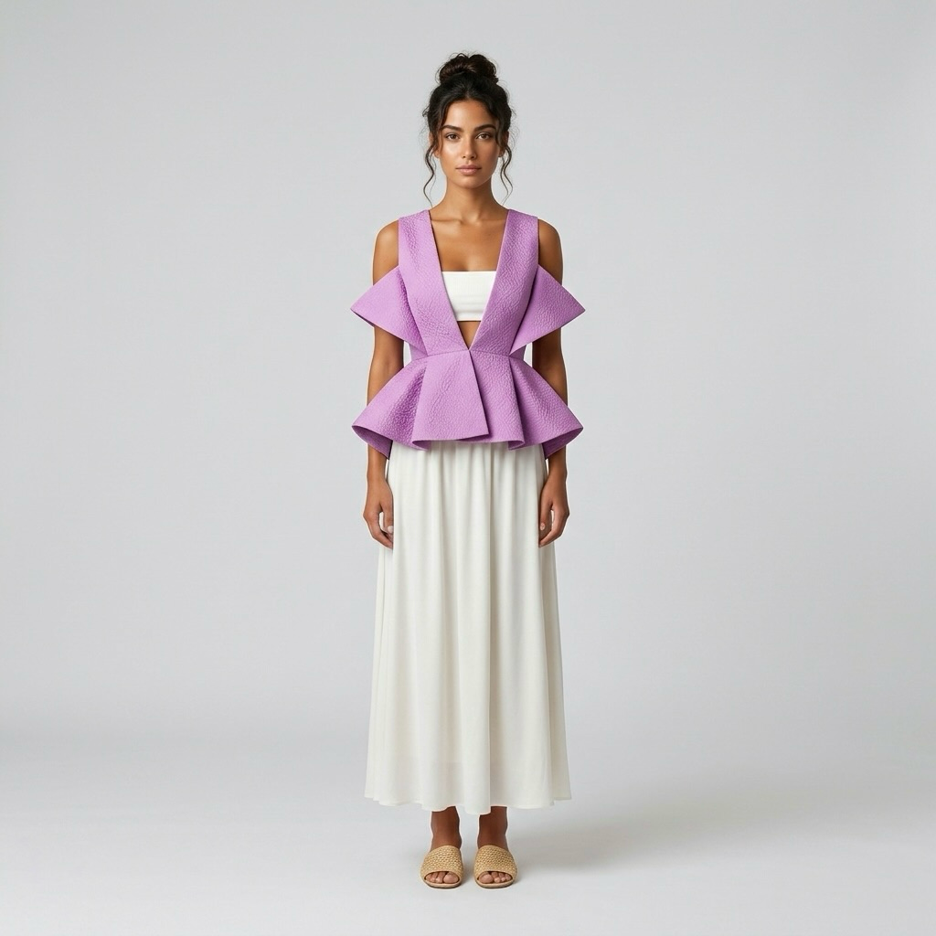 Sculptural Peplum Vest