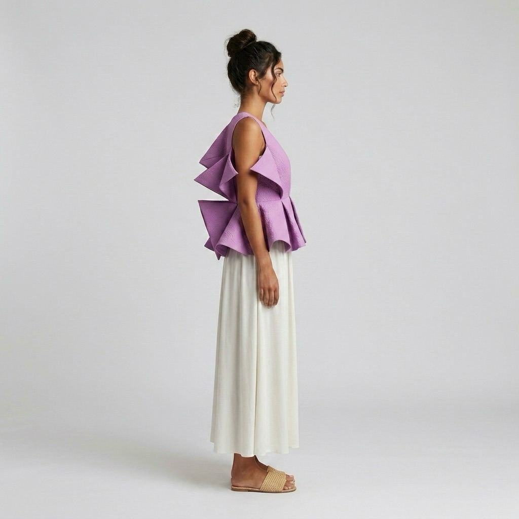 Sculptural Peplum Vest