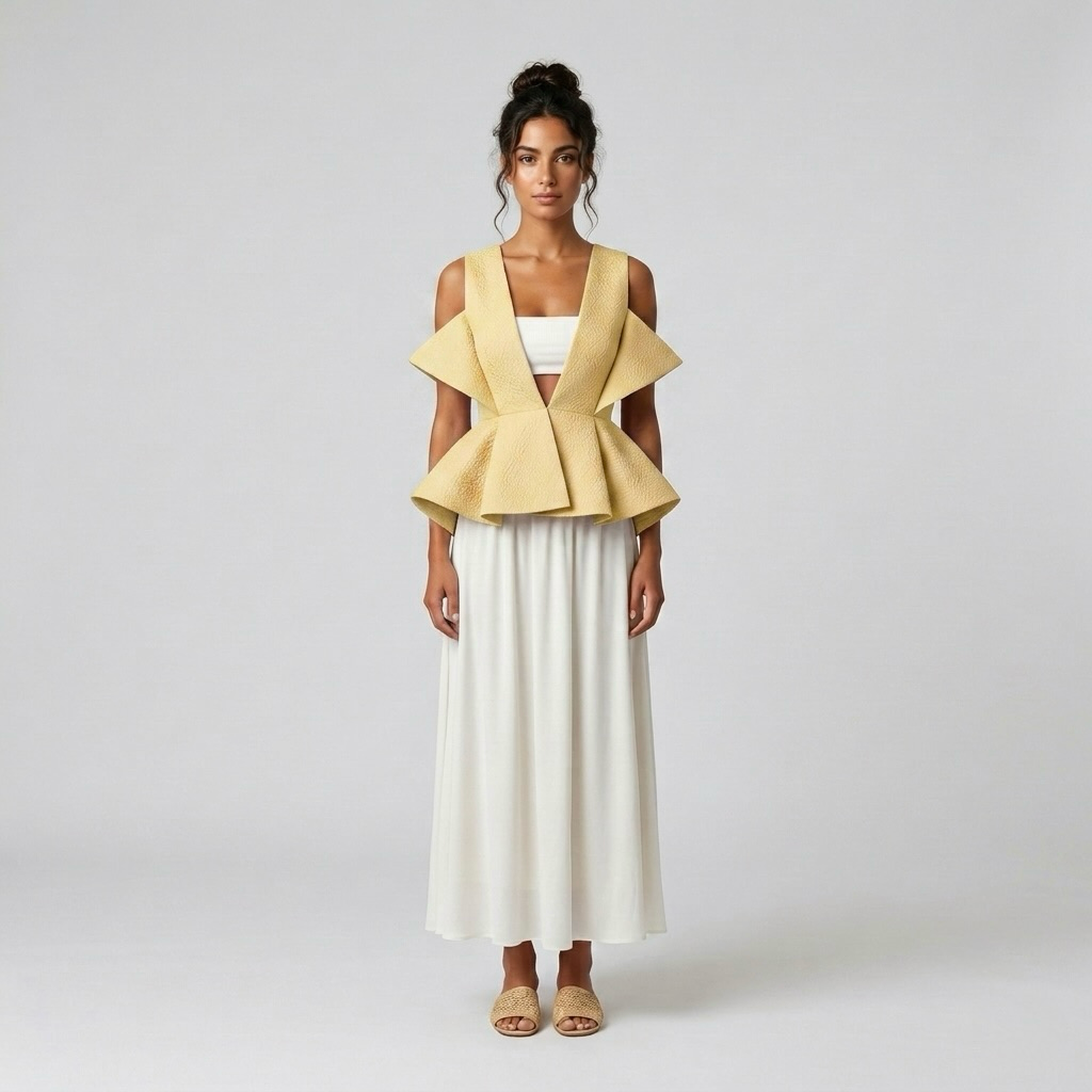 Sculptural Peplum Vest