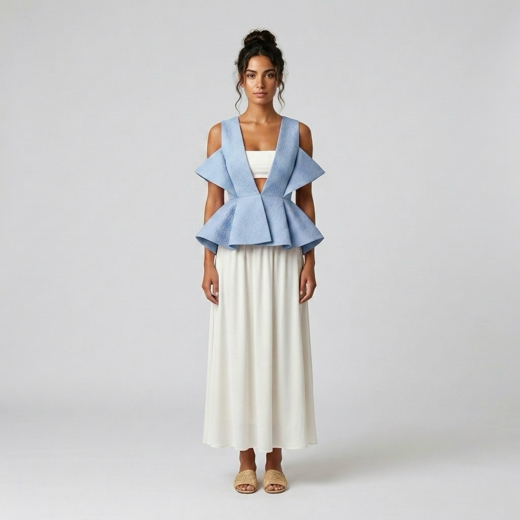 Sculptural Peplum Vest